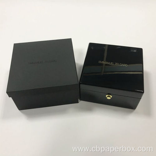 Black Glossy Wooden Packing Box For Men's Watch